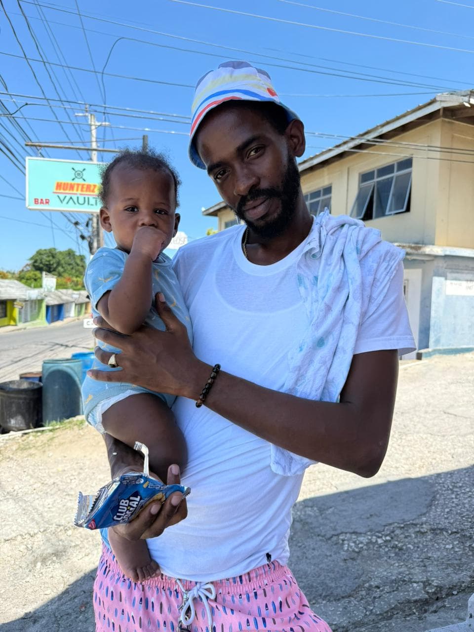 Community member with baby