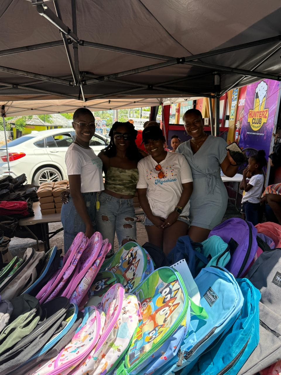 Volunteers at the back-to-school drive